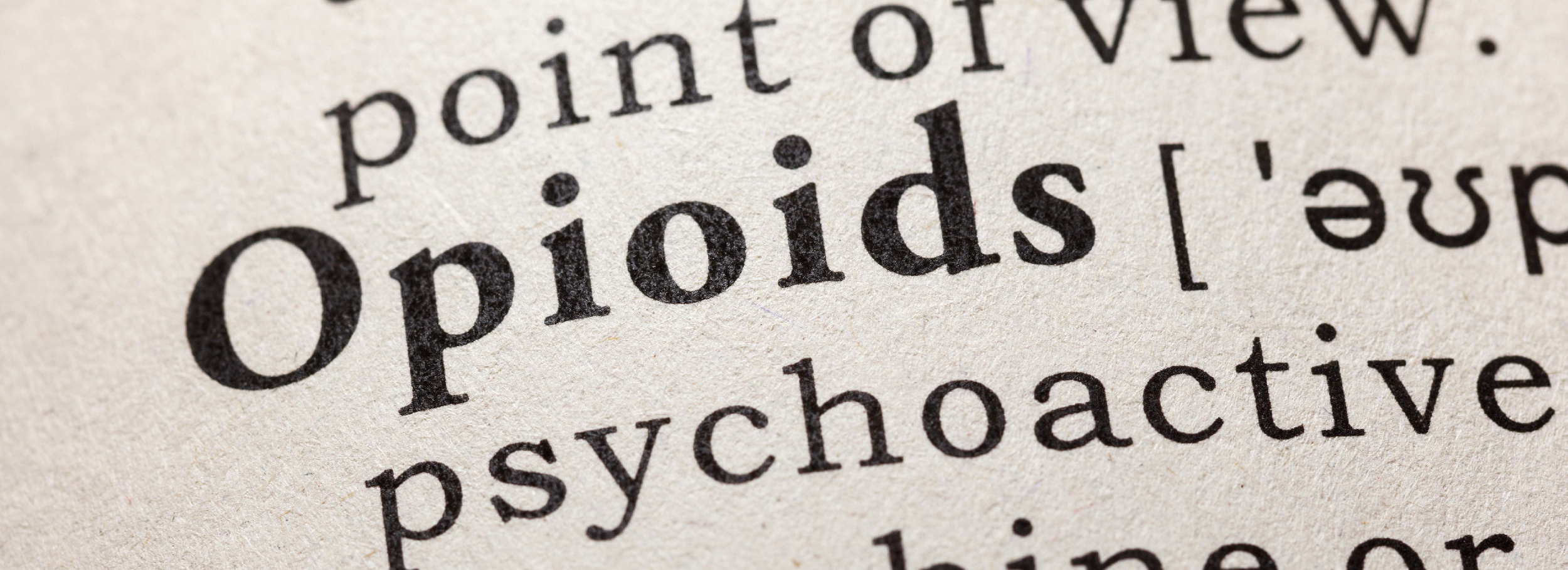 Words on a piece of paper that read Opioids